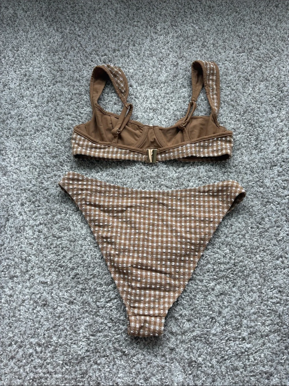 Mal Swim Brown Gingham Underwire Bikini Set - Women Swim - Picture 4 of 4